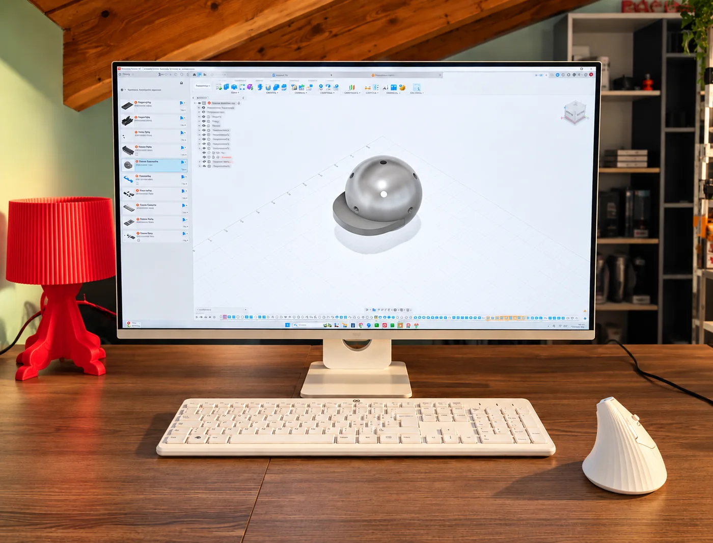 La postazione di progettazione Focus3D: un modello 3D aperto sullo schermo